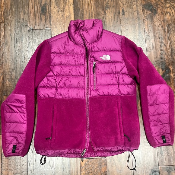 The North Face Fleece Puffer Jacket Women’s M Never Denali Pink 550 Goose Down - Picture 2 of 12